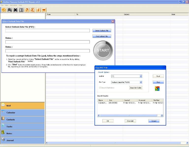 Click to view Microsoft Outlook PST Repair 07.07.2013 screenshot