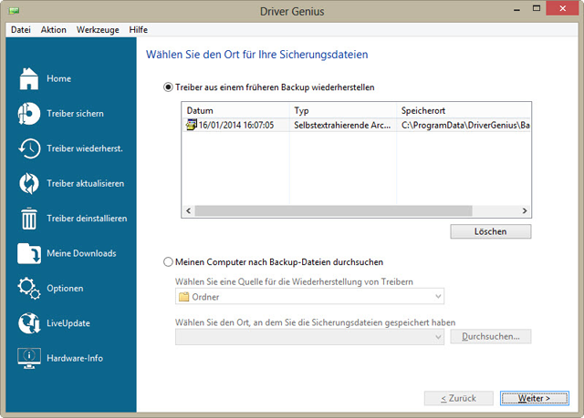 Windows Vista Treiber Speicherort