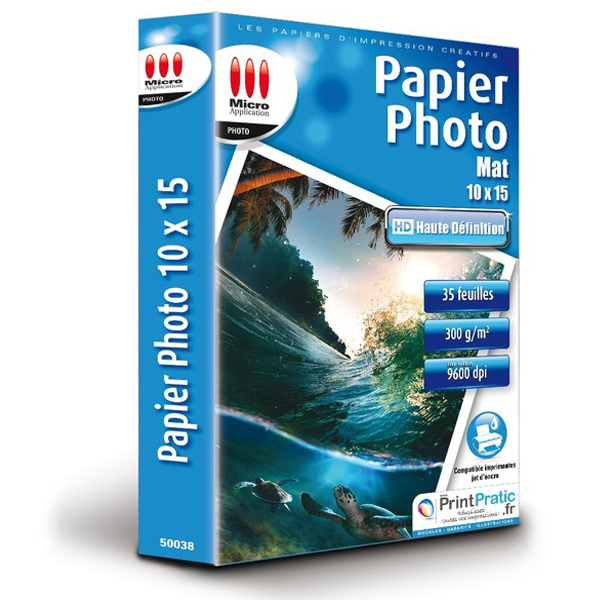 Papier Photo Mat 10x15 300g/m² 35 feuilles